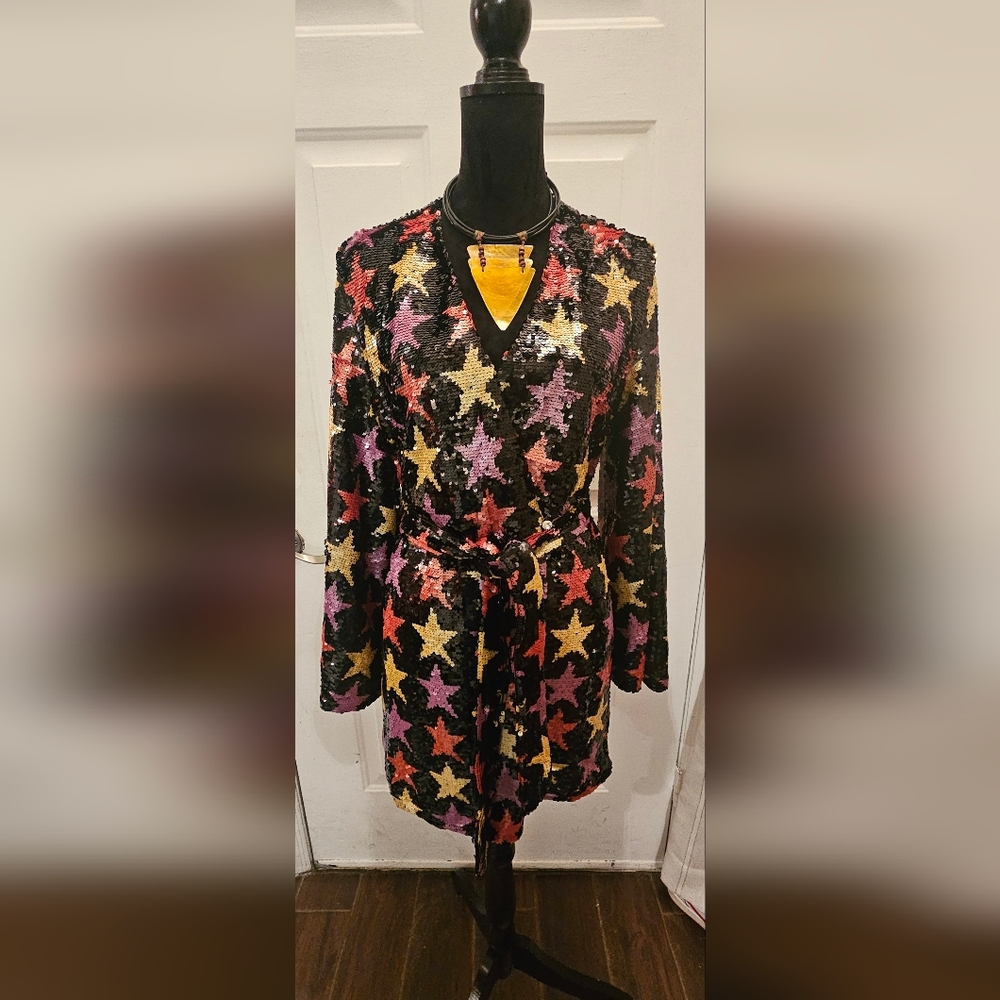Buddy Love Star Patterned Sequin Dress